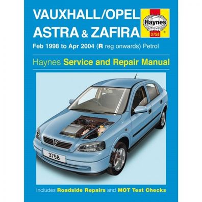 Opel Astra Zafira Vauxhall 1998-04.2004 Benzin Reparaturanleitung Haynes