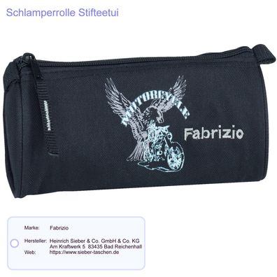 Schlamperrolle Motorcycle Fabrizio Stiftetui schwarz 23x8x10 cm Polyester