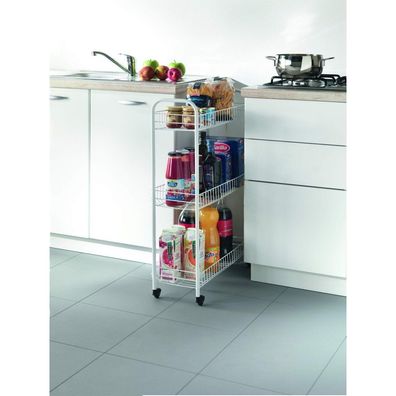 Tomado Metaltex Slim Keukentrolley met Wielen 23x56x84 cm Wit