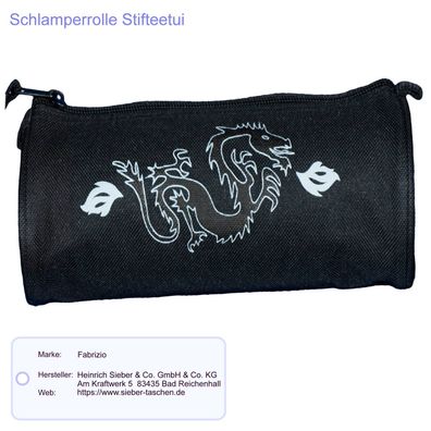 Schlamperrolle Dragon Fabrizio Stiftetui schwarz 23x8x10 cm Polyester