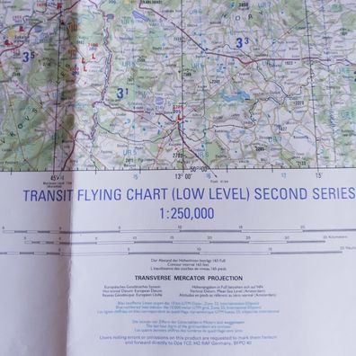 Luftfahrtkarte Transit Flying Chart Low Level 2nd Series Karl-Marx-Stadt 1:250,000