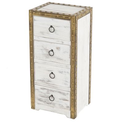 Kommode Duran, Schubladenkommode Schrank, 4 Schubladen 70x33x26cm Shabby-Look Vintage