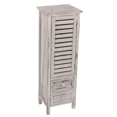 Kommode Schrank, 90x30x25cm, Shabby-Look, Vintage