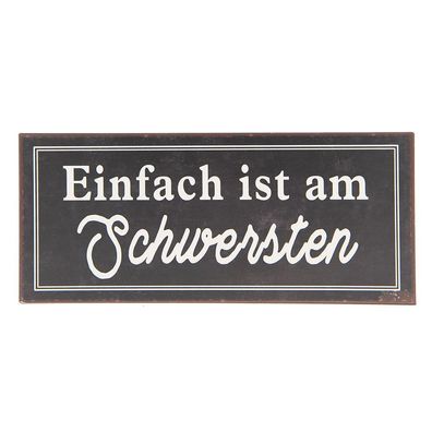 Clayre & Eef Textschild 30x13 cm Braun Metall Rechteck (Gr. 30x1x13 cm)