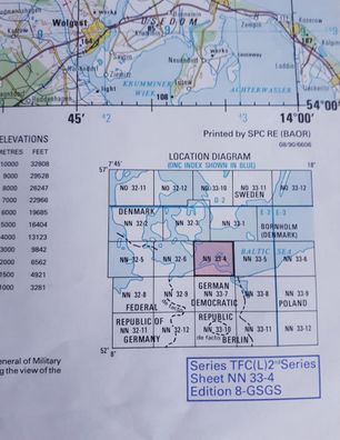 Luftfahrtkarte Transit Flying Chart Low Level 2nd Series Rostock 1:250,000