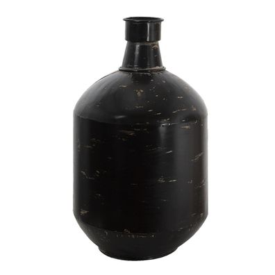 Clayre & Eef Vase Ø 24x45 cm Schwarz Metall Rund (Gr. Ø 24x45 cm)