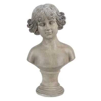 Clayre & Eef Figur Büste 14x10x25 cm Beige Weiß Polyresin (Gr. 14x10x25 cm)