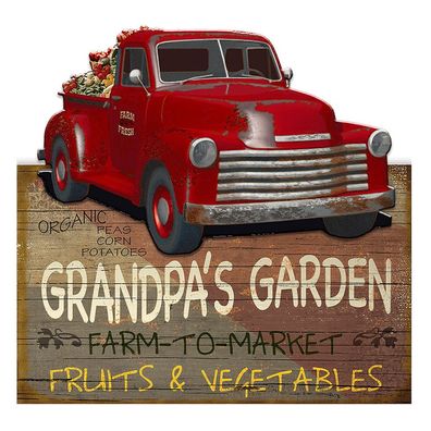 Clayre & Eef Textschild 50x48 cm Rot Eisen (Gr. 50x1x48 cm)