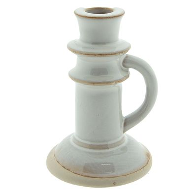 Clayre & Eef Kerzenständer 14 cm Beige Porzellan (Gr. Ø 10x14 cm)