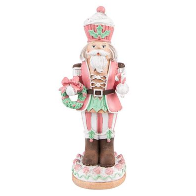 Clayre & Eef Figur Nussknacker 24 cm Rosa Polyresin (Gr. 9x6x24 cm)