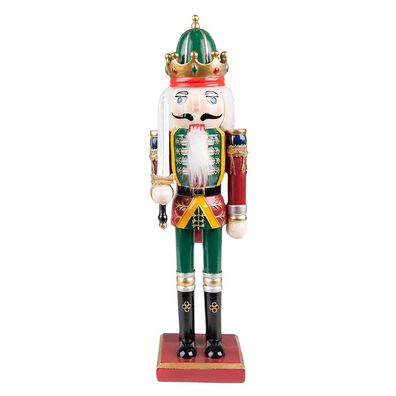 Clayre & Eef Figur Nussknacker 30 cm Grün Rot Polyresin (Gr. 9x7x30 cm)