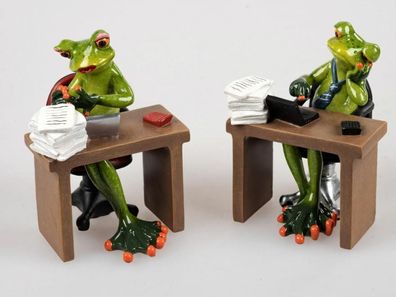 717535 Formano Frosch am Schreibtisch 15cm aus Kunststein gefertigt Stückpreis