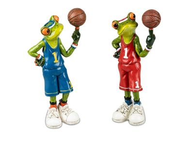 717566 Frosch Basketballer hellgrün 14cm Kunststein & witzige Details Stückpreis