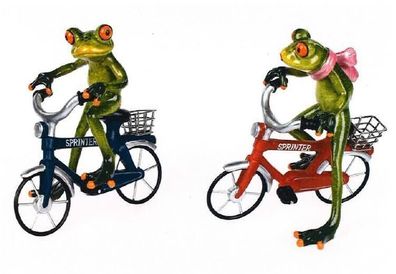 717221 Frosch auf dem Fahrrad 16 x 17cm aus Kunststein Stückpreis