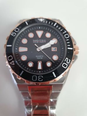 Nautec No Limit Herren Taucheruhr Oceanrift 2 Edelstahl OCRF2-STRG-STRG-BK-BK
