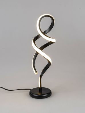 610447 LED-Lampe Spirale auf Fuß 13x44cm aus schwarzem matten Metall