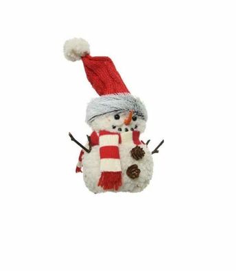 455711 Foam Schneemann mit Hut und Schal Rot Weiss 8 x 15 x 15cm