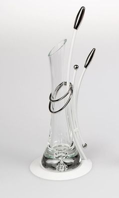 641687 Formano Rosenvase Spirit Weiß aus Kristallglas mundgeblasen ca. 29cm