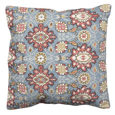 Clayre & Eef Kissenbezug 50x50 cm Blau Rot Baumwolle Quadrat (Gr. 50x50 cm)