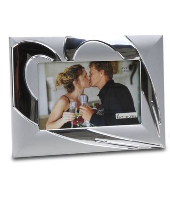 650085 Fotorahmen Herz Silber 10 x 15cm aus Aluminium (Gr. 10 x 15cm)