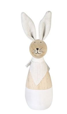 81000 Hase Pitty Pinienholz natur/weiss Höhe 16cm Ohren aus weissem Stoff