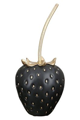 34487 Dekoobjekt Erdbeere Frutilla Poly schwarz Höhe 35cm Durchmesser 15cm