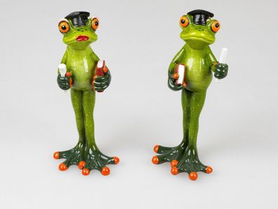 717498 Frosch Prüfung hellgrün 17cm Kunststein mit witzigen Details Stückpreis