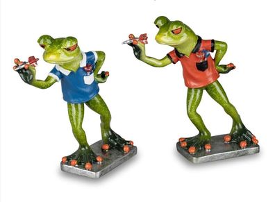 717443 Frosch als Dartspieler 15cm Figur aus Kunststein gefertigt Stückpreis