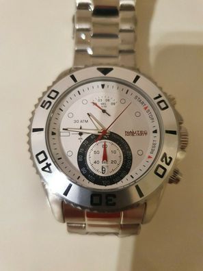 Nautec No Limit Herren Taucheruhr Counter Edelstahl COUF-QZ-ST-ST-WH Chronograph