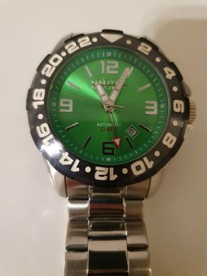 Nautec No Limit Herren Taucheruhr Adour Edelstahl ADOR-AUT-ST-ST-GR Grün GMT