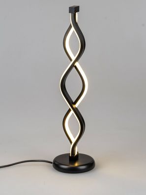 610454 LED-Lampe Silber-Spirale auf Fuß 12x46cm aus matt schwarzem Metall