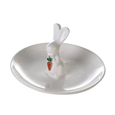 46139 Gilde Teller Hase Keramik Weiss glasiert Durchmesser 20cm