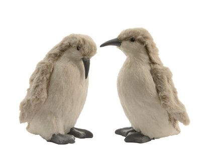 456427 Foam Pinguin Plüsch 33 cm weiß / braun