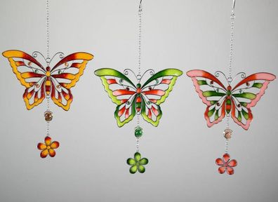 680433 Hänger Schmetterling 21cm Tiffany-Art farbenfrohe aus Acryl Stückpreis