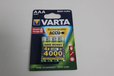 56703 Varta AAA-Micro-Akku NiMH 800 mAh, 4er Pack akku Akkus