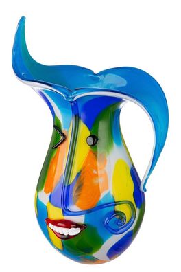 51895 Glasart Gesichtsvase Augusto Gesichtsmotiv Mehrfarbig Höhe 40 x 24 x 20cm