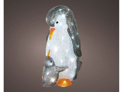 492072 Lumineo LED Acryl Pinguin innen & aussen 31x47x25cm & 60 LED Kalt Weiss