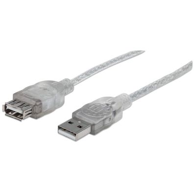 Manhattan 340496 Manhattan USB Kabel A -> A St/Bu 3.00m silber Verl