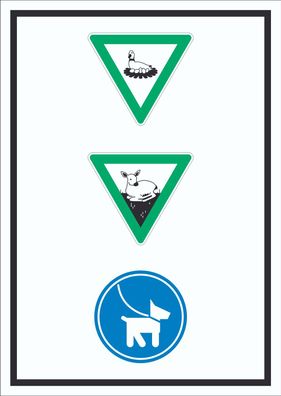 Brut- und Setzzeit Hund anleinen hochkant Symbol Schild