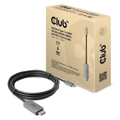 Club 3D CAC-1587 Club3D Kabel USB 3.2 Typ C > HDMI 2.1 HDR10 4K120Hz 3m akt retail