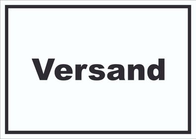 Versand Schild mit Text Lieferung shipping waagerecht