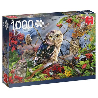 JUMBO 18859 Eulen im Mondschein, 1000 Teile Puzzle