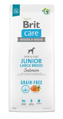 12 kg BRIT Care Grain-free Junior Large Breed Trockenfutter mit Lachs