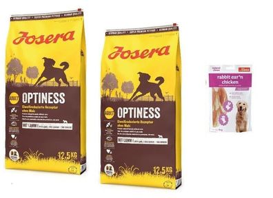 2x12,5 kg Josera Emotion Optiness Hundefutter + 80g Fleischsnacks