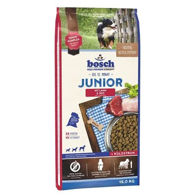 15kg Bosch Junior Lamm & Reis Hund Hundefutter