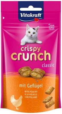 8 x 60g Vitakraft CRISPY Crunchy Geflügel Katzensnack 480g