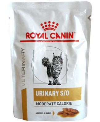 72x85g Royal Canin Urinary S/O Moderate Calorie Häppchen in Soße Frischebeutel