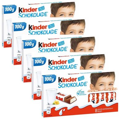 Ferrero Kinder Schokolade, Riegel, 5 Tafeln je 100g