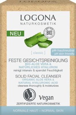 Logona [classic] Feste Gesichtsreinigung Bio-Aloe Vera & natürliches Hyaluron 60g