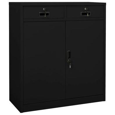 vidaXL Büroschrank Schwarz 90x40x102 cm Stahl